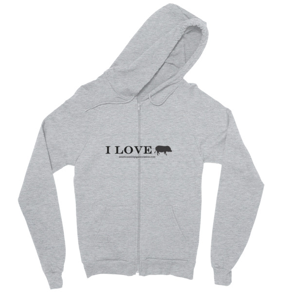 I Love Zip hoodie | American Mini Pig Online Store