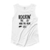 Rockin the Mini Pig Mom Life Ladies’ Cap Sleeve T-Shirt - Image 2