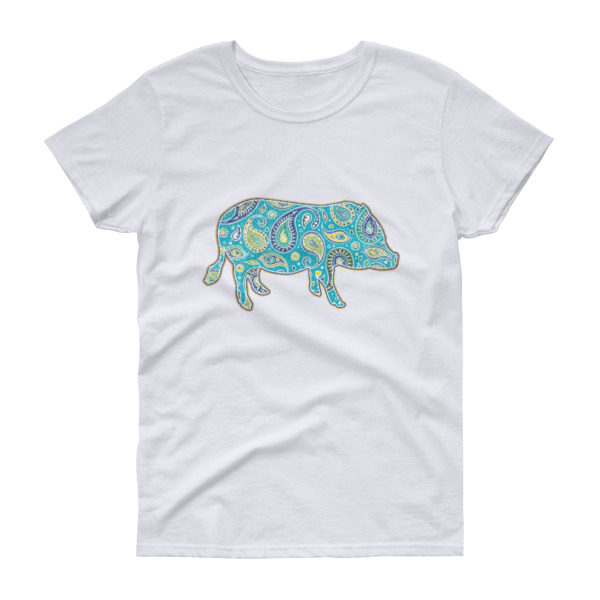 Paisley Pig sleeve t-shirt - Image 2