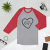 Momma Heart Zebra 3/4 sleeve raglan shirt - Image 2