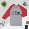 Peace Love Mini Pigs 3/4 sleeve raglan shirt - Image 3