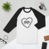 Momma Heart Zebra 3/4 sleeve raglan shirt - Image 4