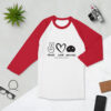 Peace Love Mini Pigs 3/4 sleeve raglan shirt