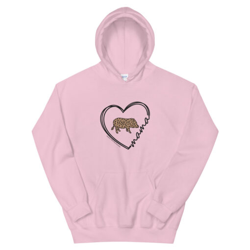 Momma Heart Leopard Unisex Hoodie - Image 4