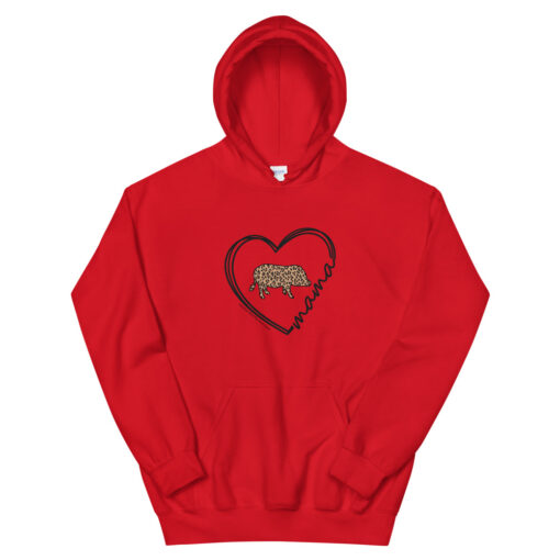 Momma Heart Leopard Unisex Hoodie - Image 2