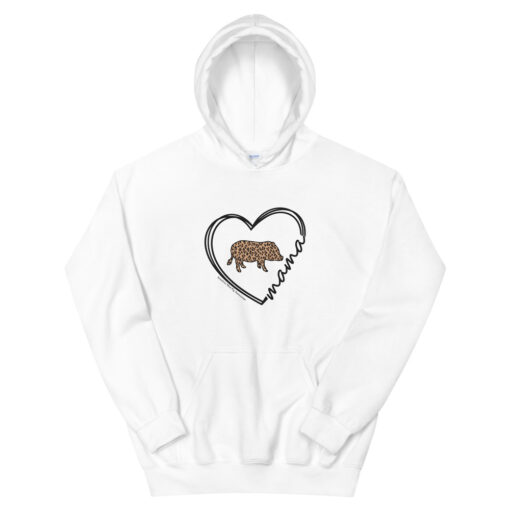 Momma Heart Leopard Unisex Hoodie - Image 5