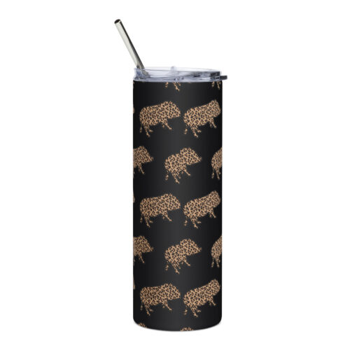 Leopard Print Mini Pig Stainless steel tumbler - Image 2